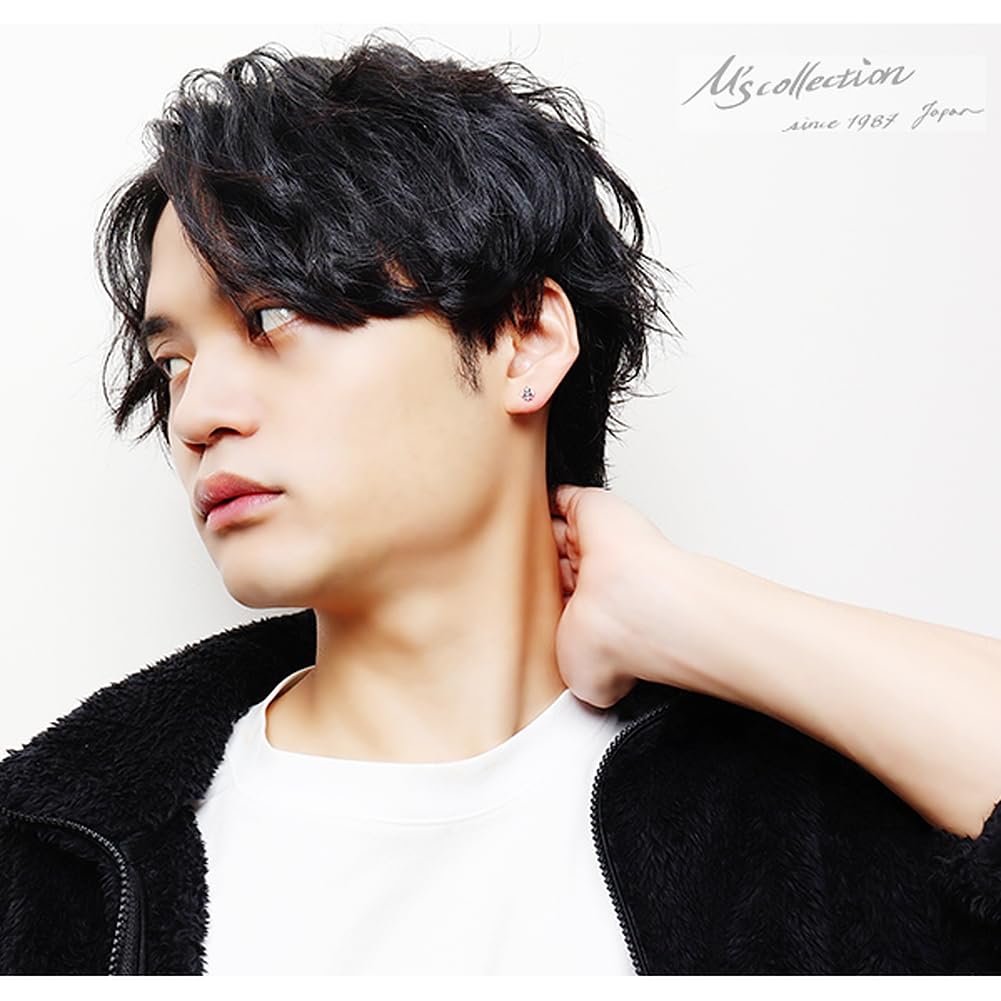 [Shinjuku Gin no Kura] M's Collection Special Edition Lily Emblem Stud Earring, Single Ear, 925 Sterling Silver, Fleur-de-Lis, Lily