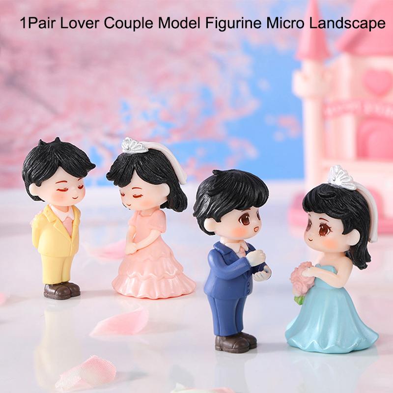 Mini Couples Figurines Micro Landscape Diy Miniatures Plastic Crafts Garden
