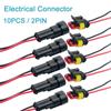 Dust Proof 2Pin 12V Waterproof Electrical Wire Connector Kit 10pcs AmpTyco
