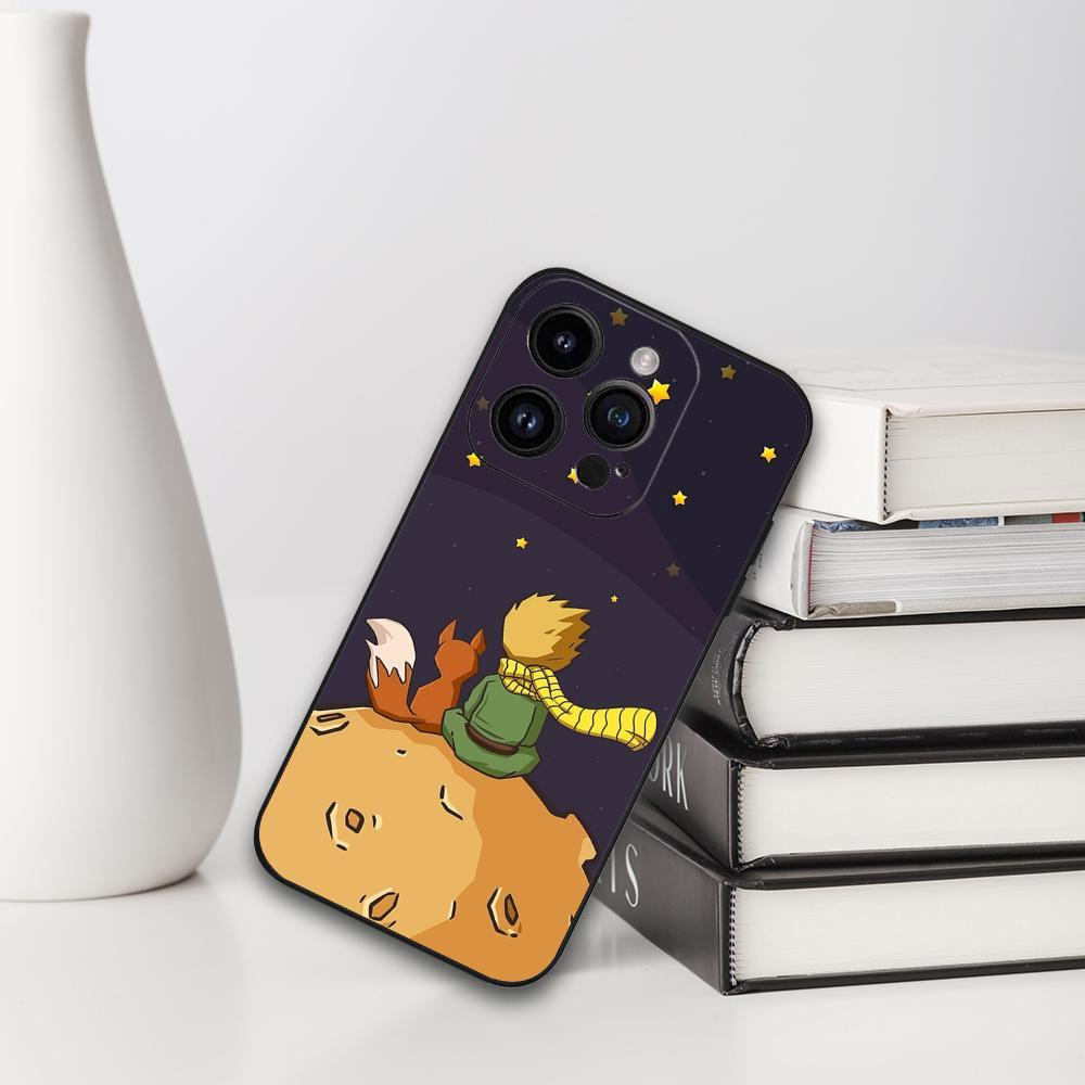 Little Prince Phone Case For Iphone 16 15 11 13 14 Pro Max 7 8 Plus X Xr Xs Max 12mini Black Shell Cover Case