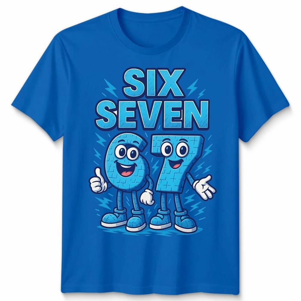 Six Seven Number 67 Cartoon Funny Retro Gamer Style Unisex Tshirt Gift