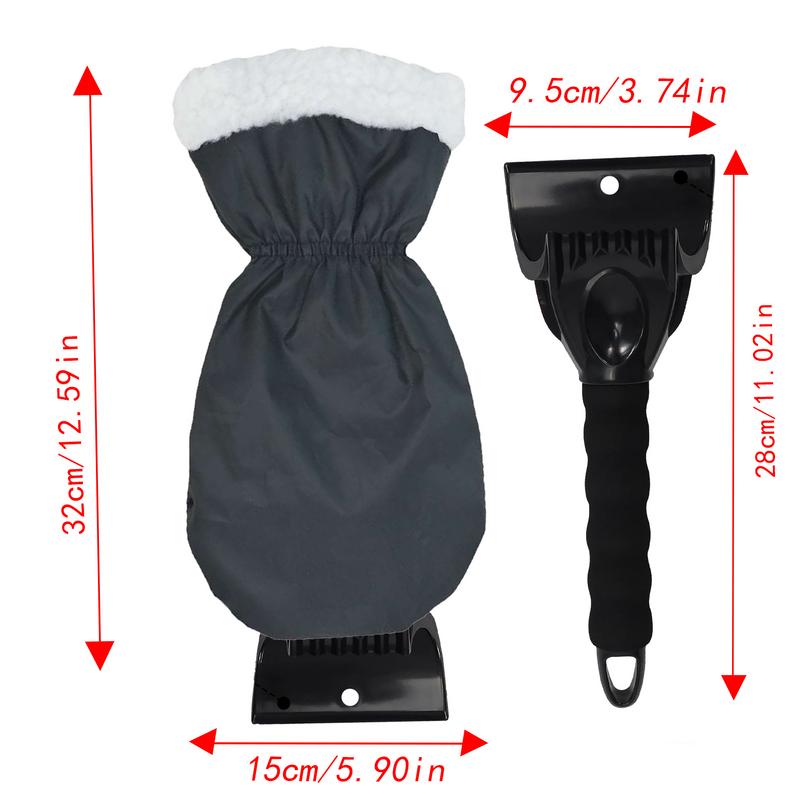 For Home Use Ice Scraper Gloves Waterproof And Warm Windshield Scraper Mittens Car Window Snow Shovel And Ice Scraper For Glass