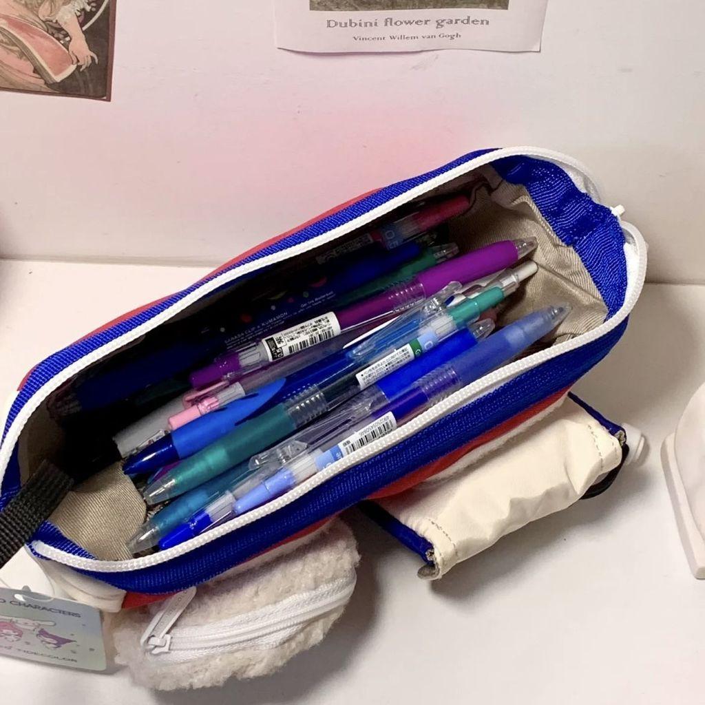 Cartoon Canvas Pencil Case With Large Capacity For Students And Office Use