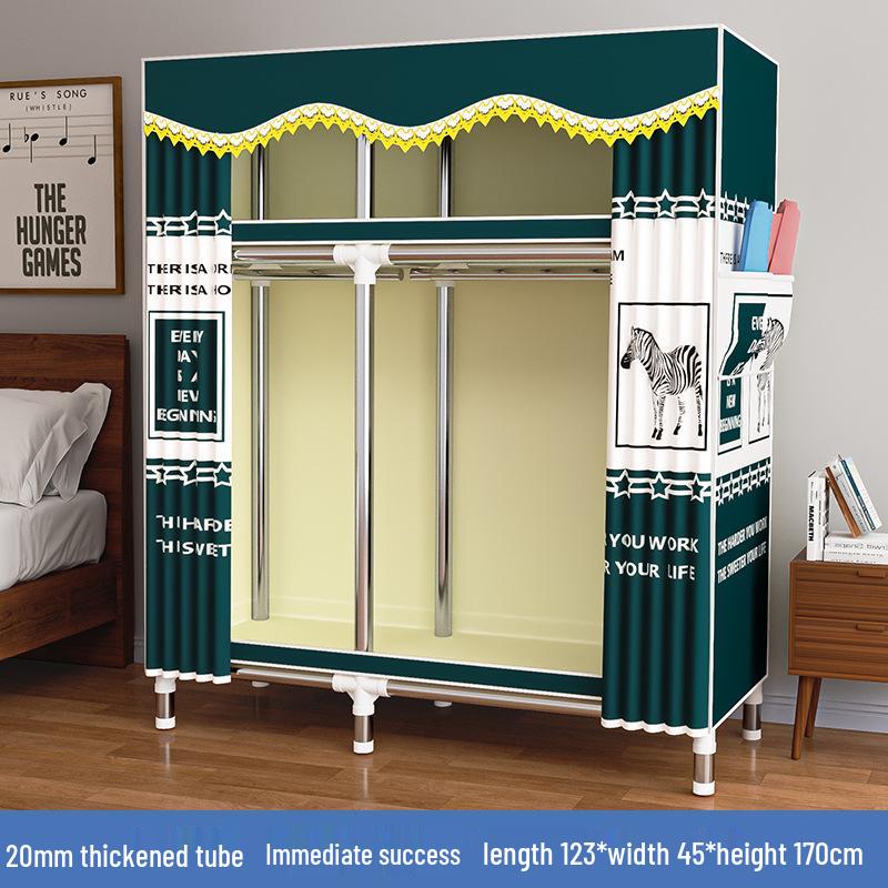 Thickened Steel Pipe Fabric Wardrobe for Dorm or Bedroom Storage