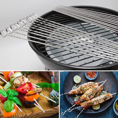 6/10/20Pcs BBQ Skewers Grill Skewers with Cloth Bag Easy To Clean Stainless Steel Kebab Sticks for Meat Veggies Marshmallows Fruits Rust-Proof
