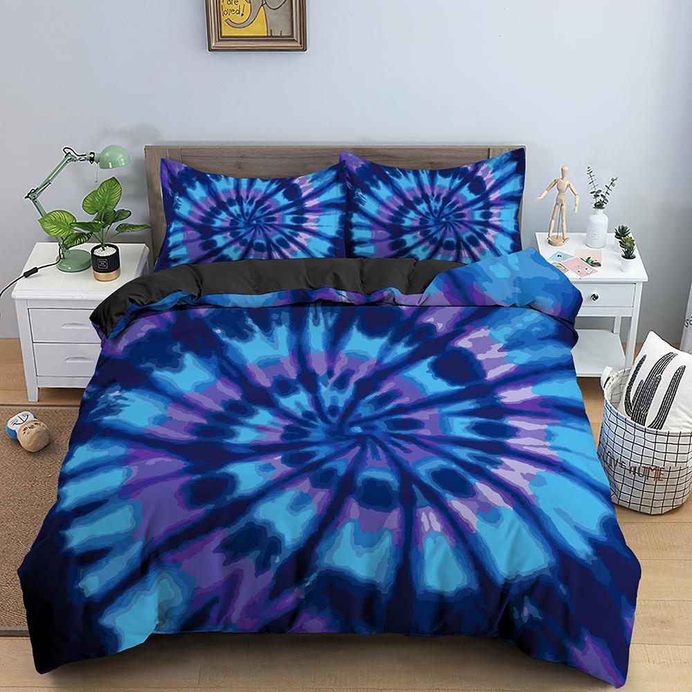 Rainbow Printing Bedding Set Colorful Stripe Soft,Comfortable and Breathable Comforter Cover King Queen Size Bedclothes Set 3pcs