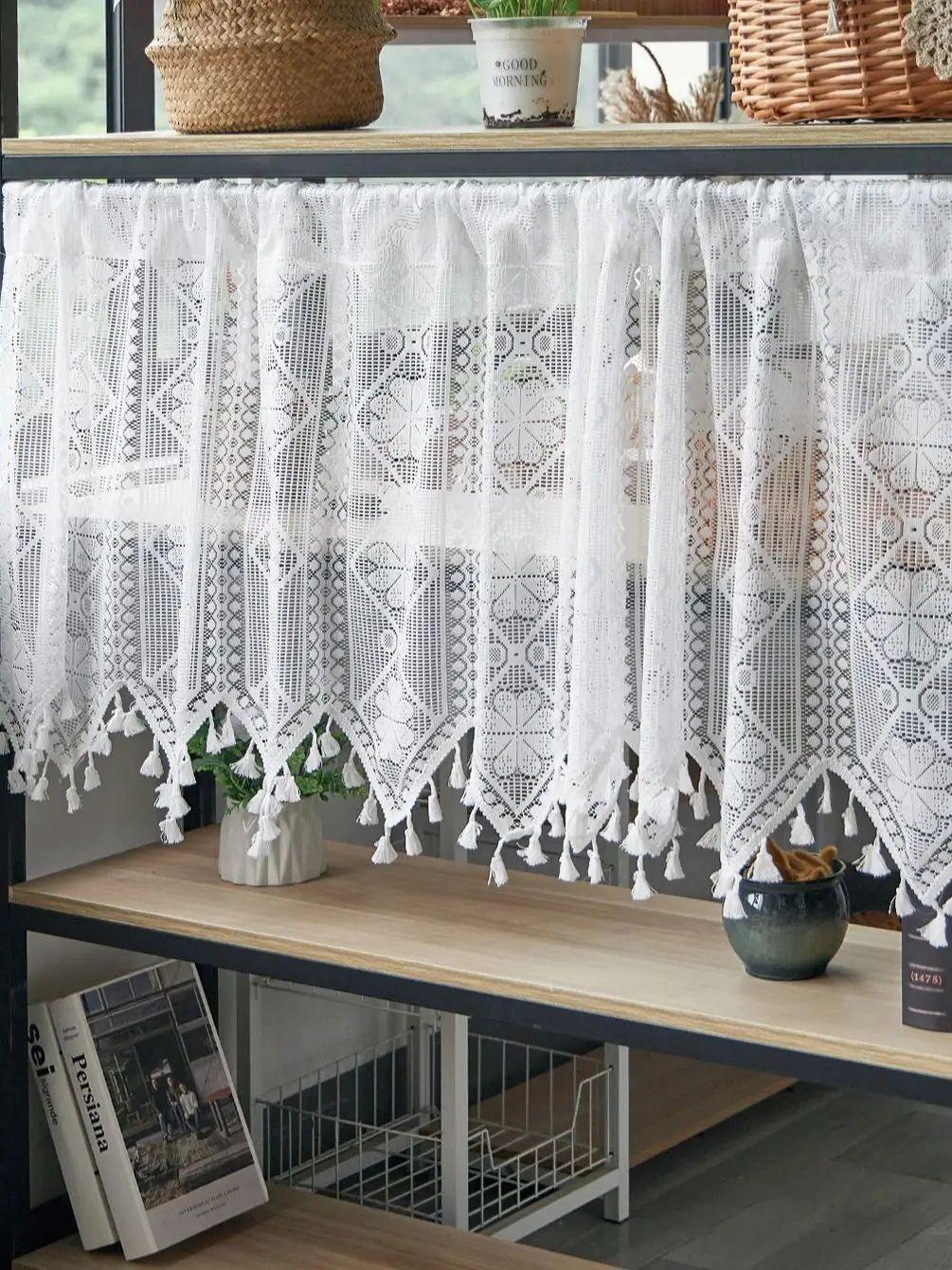 

белая полупрозрачная занавеска кухонные ярусы половина окна прозрачные занавески кулиска вуаль драпировка для кухни 150x60cm&Fixed Pleat белый