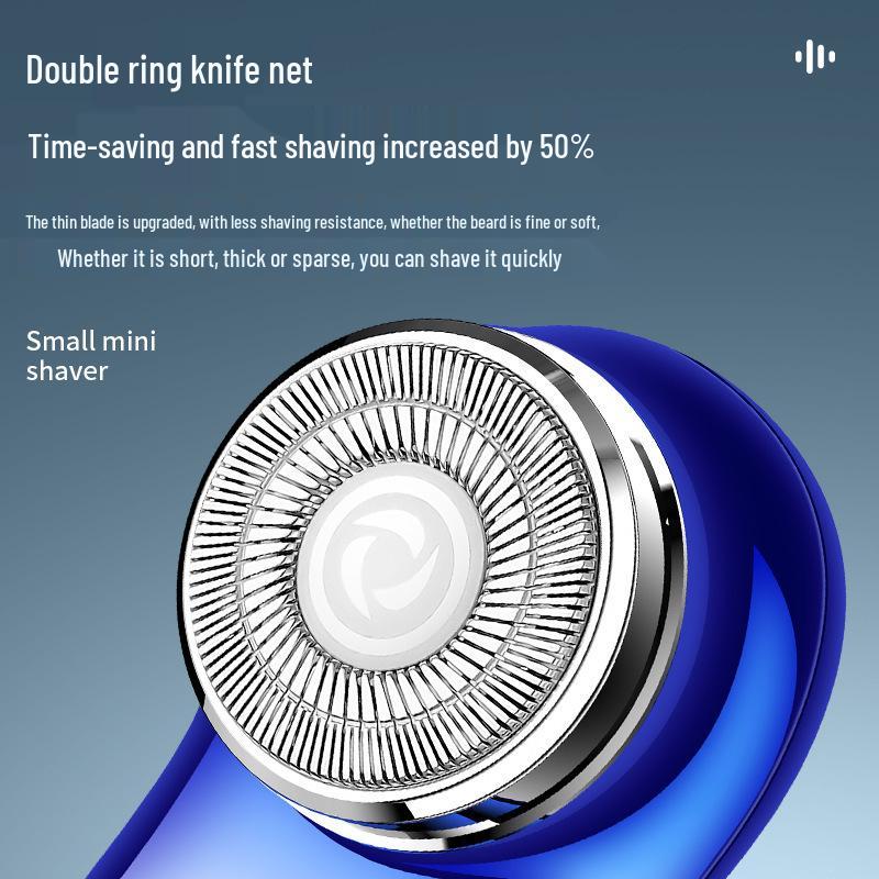 FH060-3 Electric Mini Razor: Intelligent Display, Double Ring Blade, Portable Beard Trimmer for Men