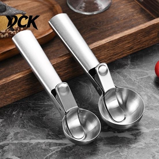Ergonomic Kitchen Utensil for Baking Stainless Steel Ice Cream Scoop with Trigger, Easy Release Hard Multipurpose Tool Muffins Dough Scooper,