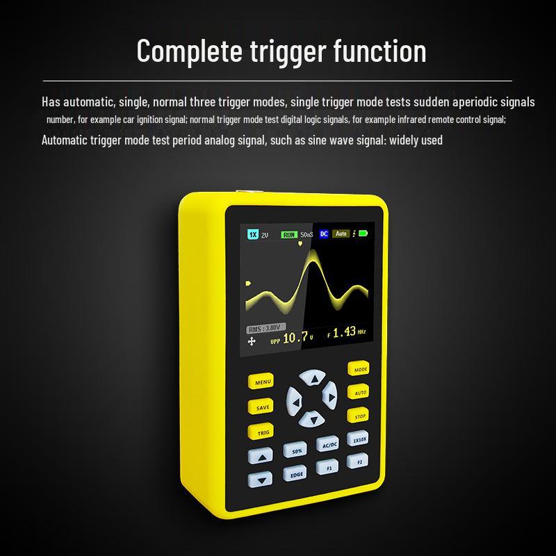 5012H 2.4" IPS Digital Oscilloscope, 100MHz Bandwidth, Waveform Storage.