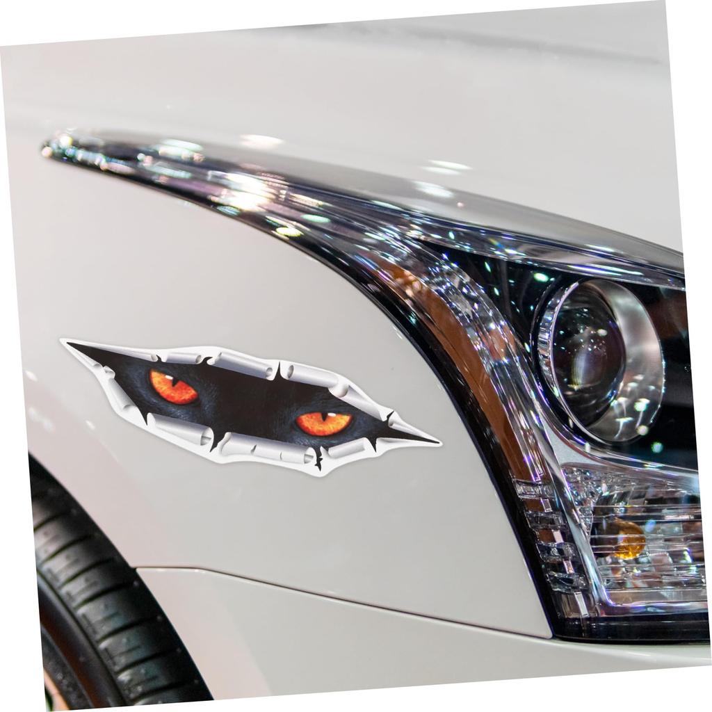 ABOOFAN 2pcs 3D Simulation 3D Car Stickers, Cat Eye Stickers, Tiger Car Stickers (Tiger)