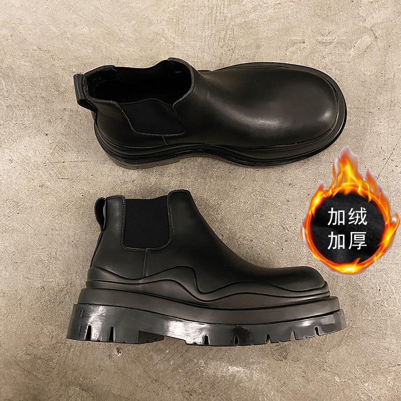 

Chelsea Martin Boots Men s British Black Green Bottom Medium Locomotive Cigarette Boots Men s Trendy Short Boots 44