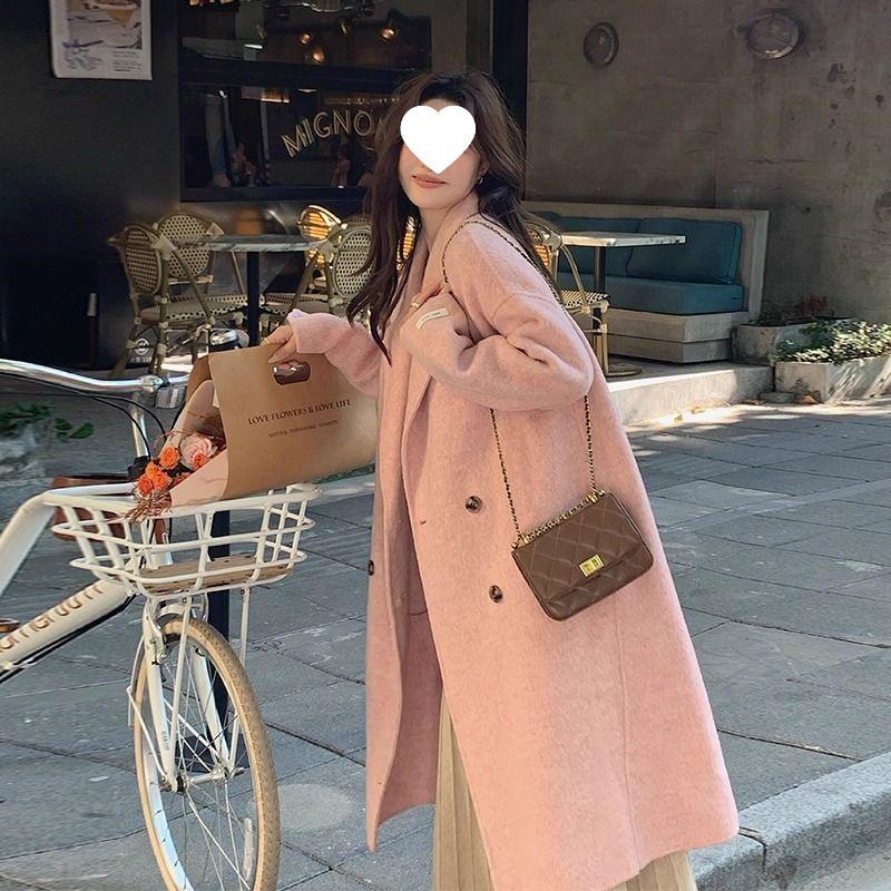 Women s Long Woolen Oatmeal Coat - Mid-Length Autumn/Winter 2026 M