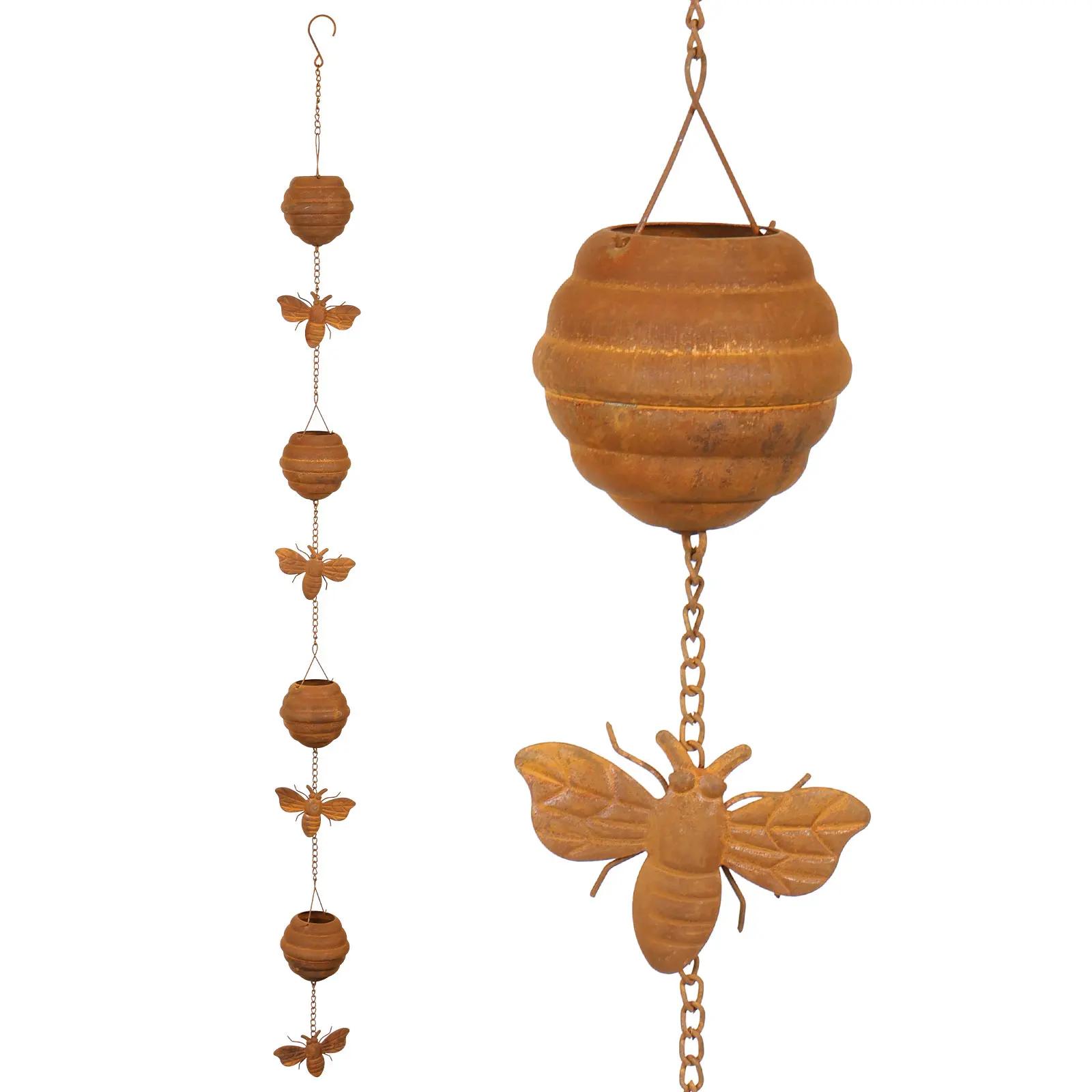 

Rain Chain for Gutter Roof Downspout Decorative Metal Rain Catcher Diverter for Windowsill Garden Patio Courtyard