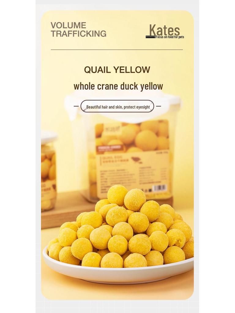 Pet Quail Egg Yolk Freeze-Dried Beauty Supplement for Cats and Dogs with Lecithin and Lysine