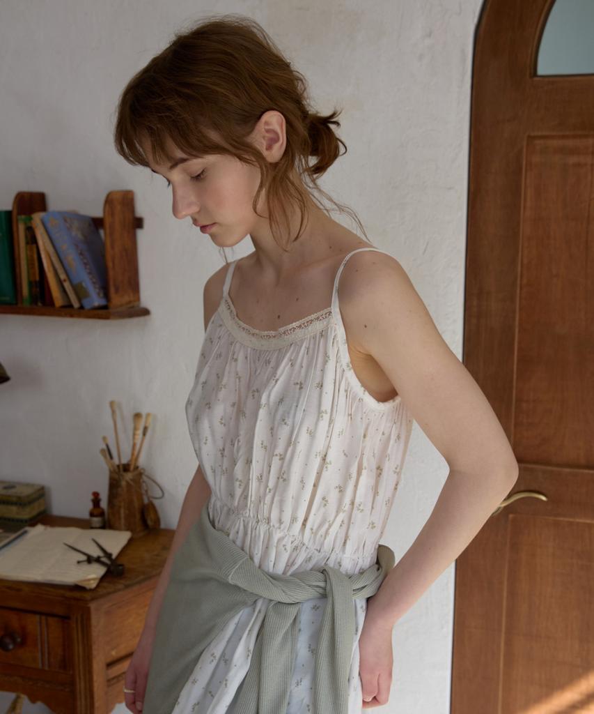 WIOE Boho Floral Cami Tiered Dress_Ivory