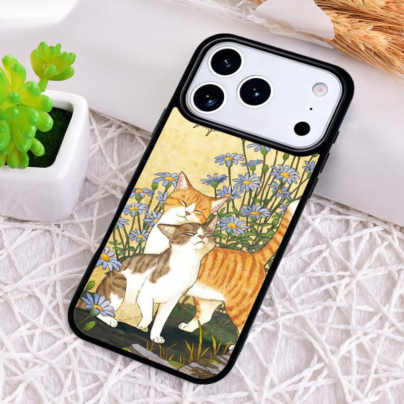 Funny Cartoon Cat Soft Phone Case for iPhone 17 Air 16 15 11 12 14 13 Pro Max Shockproof Cover