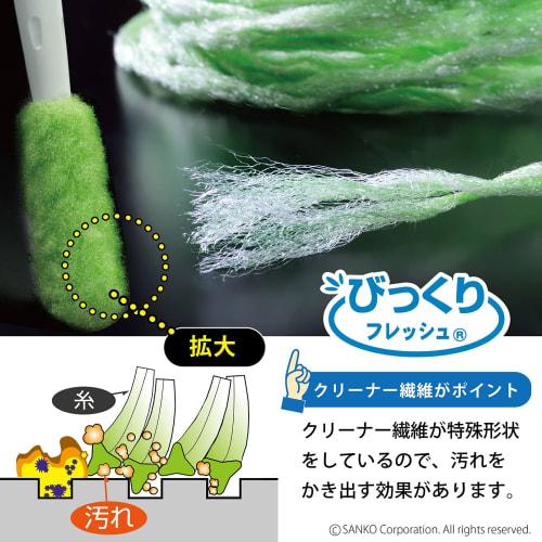 Sanko BH-15 Drum-Type Washing Machine Brush with Special Fiber for Cleaning Drain and Lint Filters, Green, with Surprise Fresh Design