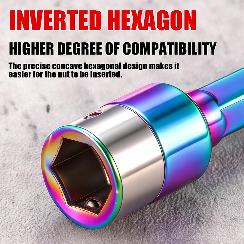 8mm Non-Magnetic Impact Socket High Torque CR-V Steel Socket Bits Hex Shank Nut Screwdriver Driver Impact Drivers Socket Adapter
