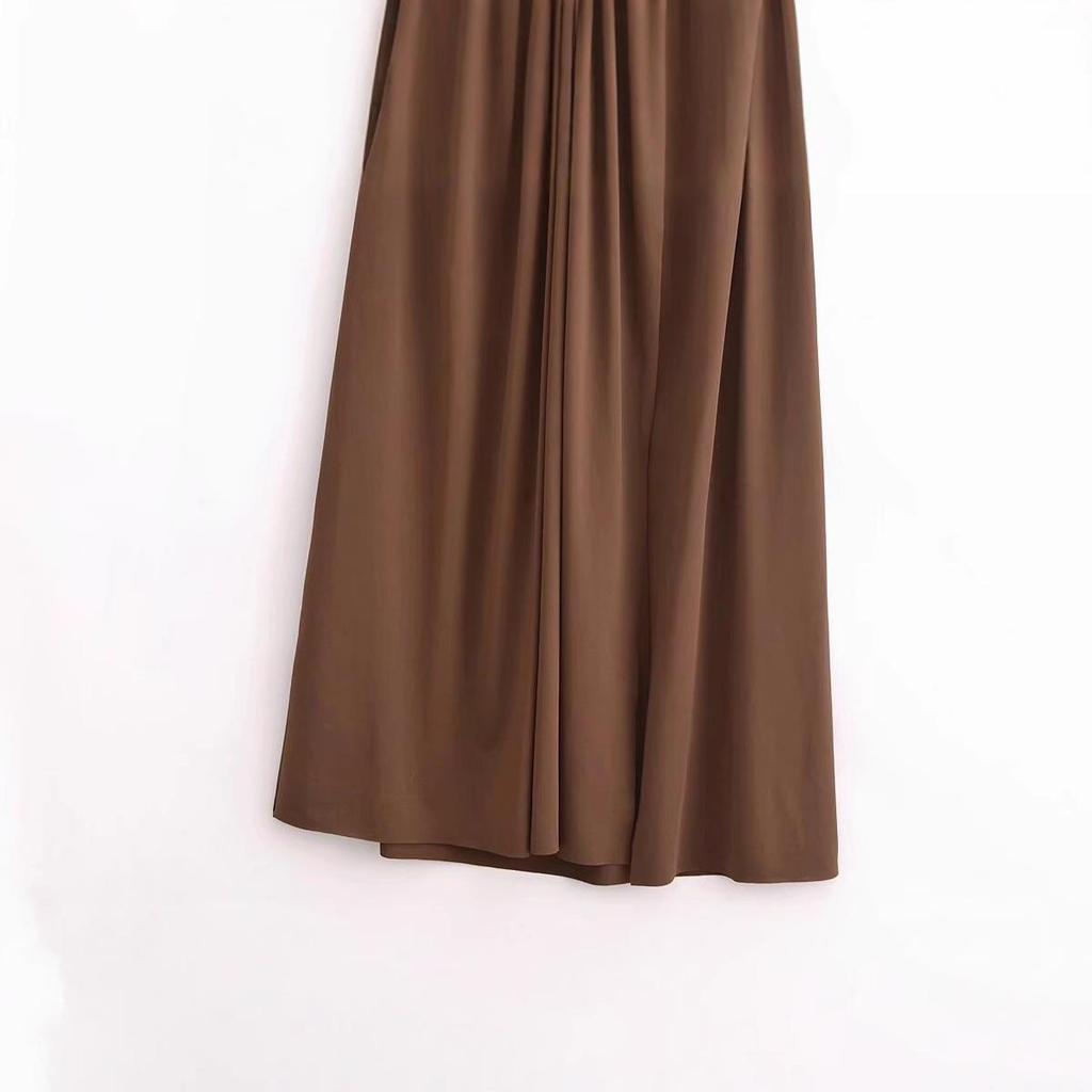 2024 Winter Women's European & American Style Halter Neck Waist-Hugging Dress