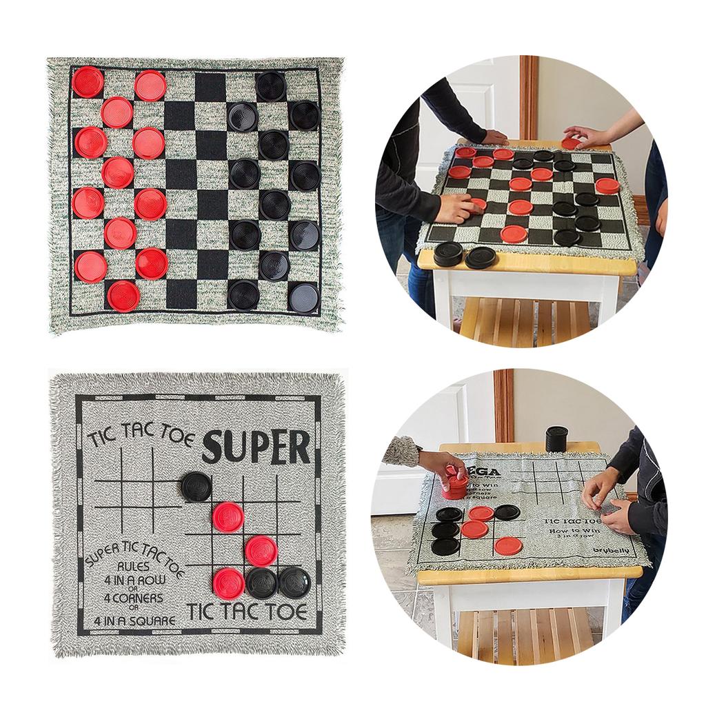 Lightweight 3 In 1 Giant Checkers Set Home Jumbos Indoor and Outdoor Board Game Large Checkers Game for Kids and Adults