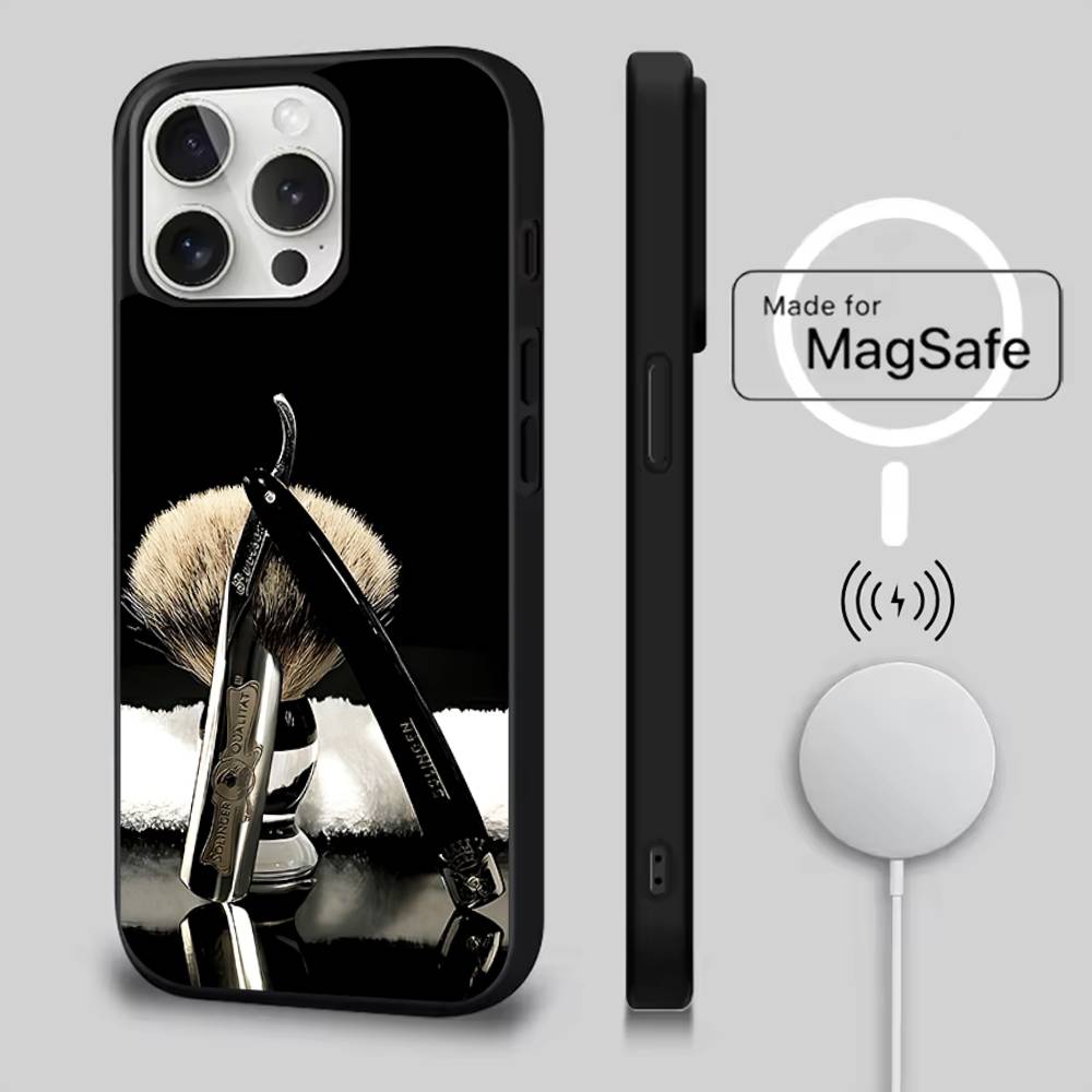 

Barber Shop Hair style tools Case For iPhone 17,16,15,14,13,12,11,Pro,Max,Plus,Mini,SE4,E Magnetic Magsafe Wireless Charging iPhone17PRO