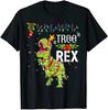 Funny Trex Christmas Tree Dinosaur Xmas Gift TShirt 100 Cotton ONeck Summer Short Sleeve Casual Mens Tshirt Size S3XL