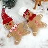 1/2Pcs Christmas Gingerbread Man Doll Plush Stuffed Doll Toy Gingerbread Pendant Christmas Tree Hanging Decorations for Fireplace Display