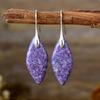 New hot-selling European and American bohemian natural stone leaf pendant earrings retro jewelry