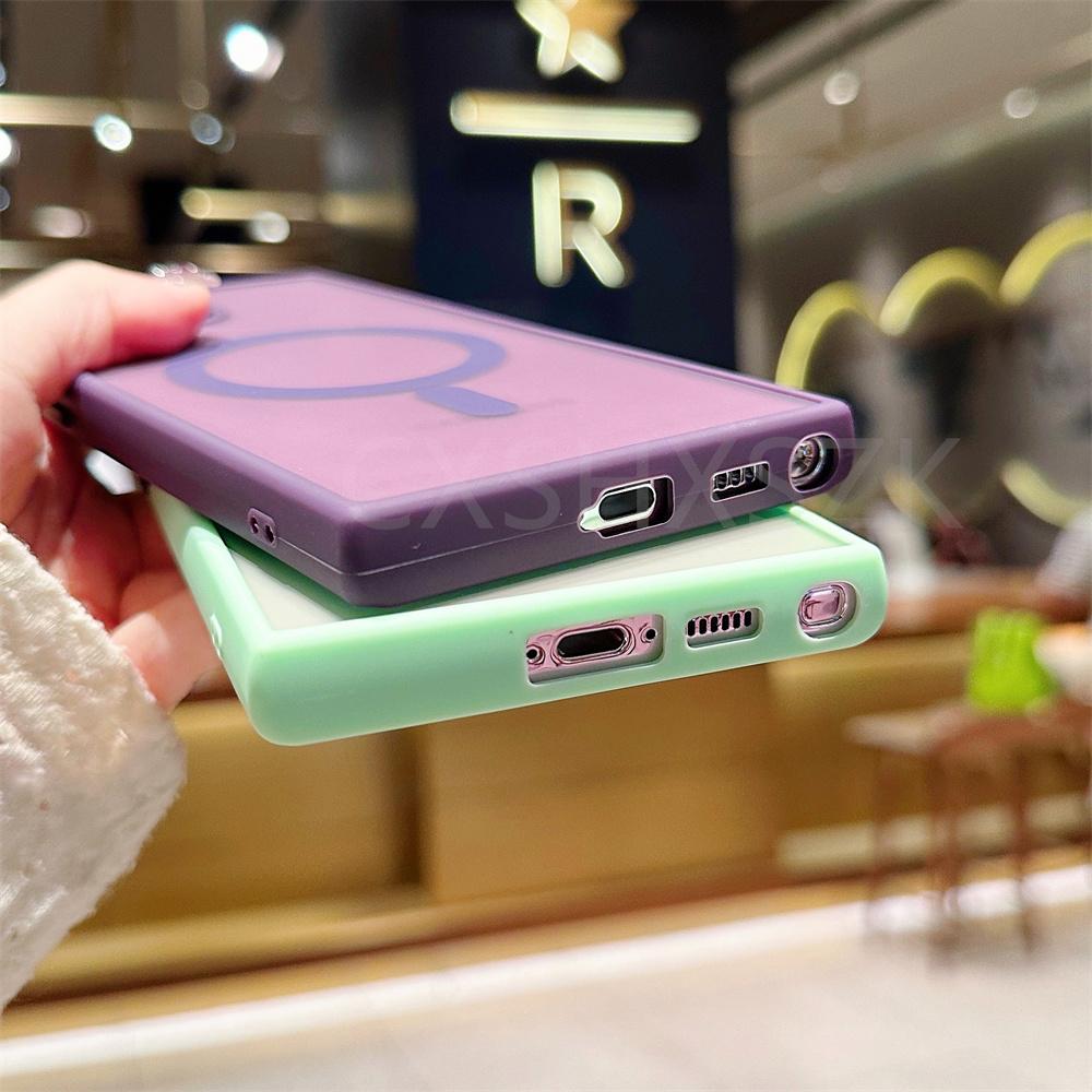 Luxury Matte Translucent Wireless Charging For Magsafe Case For Samsung Galaxy S23 S22 Ultra 23 Plus Shockproof Phone Cover