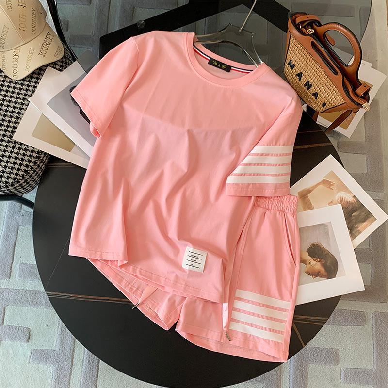 2025 TB Women's Four-Bar Sports and Leisure Shorts Set - Classic Fashion Two-Piece Suit for Summer
