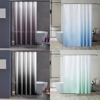 Elegant Shower Curtain Polyester Gradient Color Bath Curtain Mold Resistant For Long Time Use Washable 180x200 120x200cm