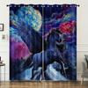 Colorful Unicorn Horse Mermaid Girl Children Window Curtain Blinds Living Room Kids Bedroom Kitchen Door Home Decor Bathroom2Pcs