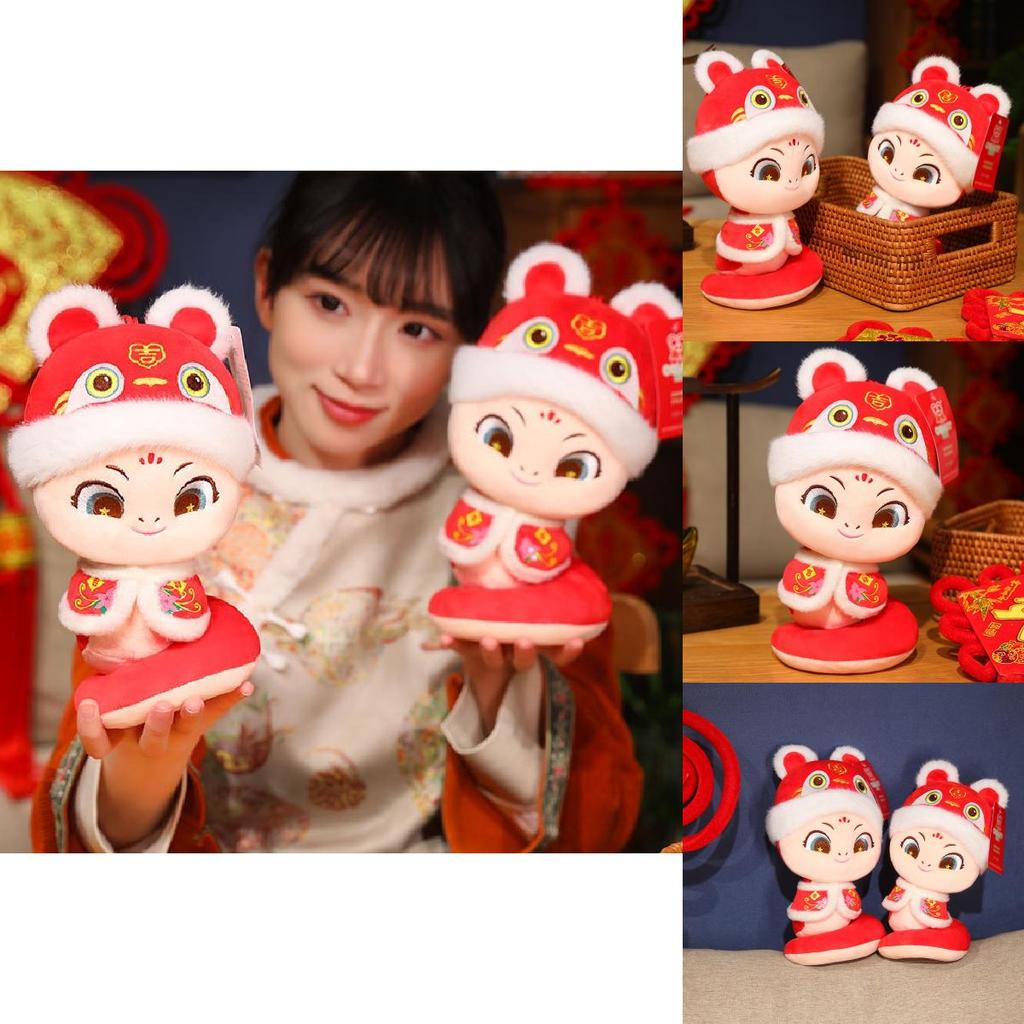 Adorable Tang Suit Snake Plush Toy 2025 Year Of The Snake Zodiac Doll Cute Snake Gift