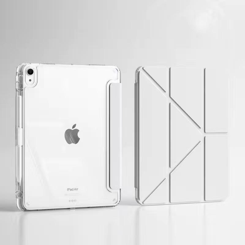 iPad 11 Acrylic Protective Case, 2025 Model: Tri-fold + Y-Type Design with Pen Slot, Anti-Bending Shell