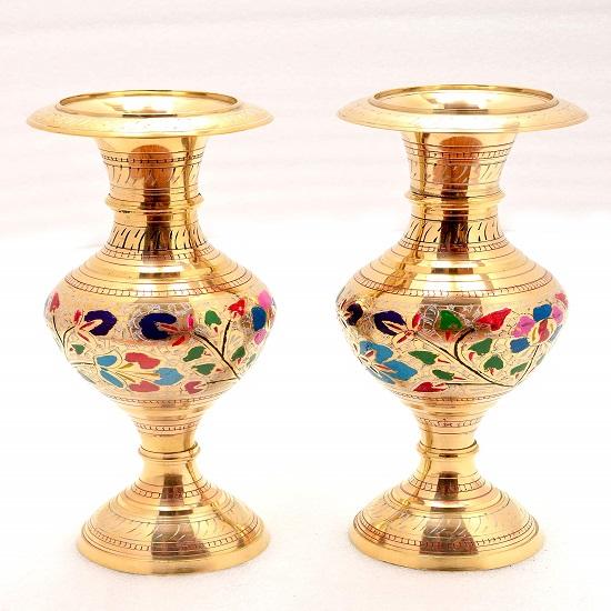 

Набор из двух латунных ваз для цветов (33.02 см ,Разноцветный)