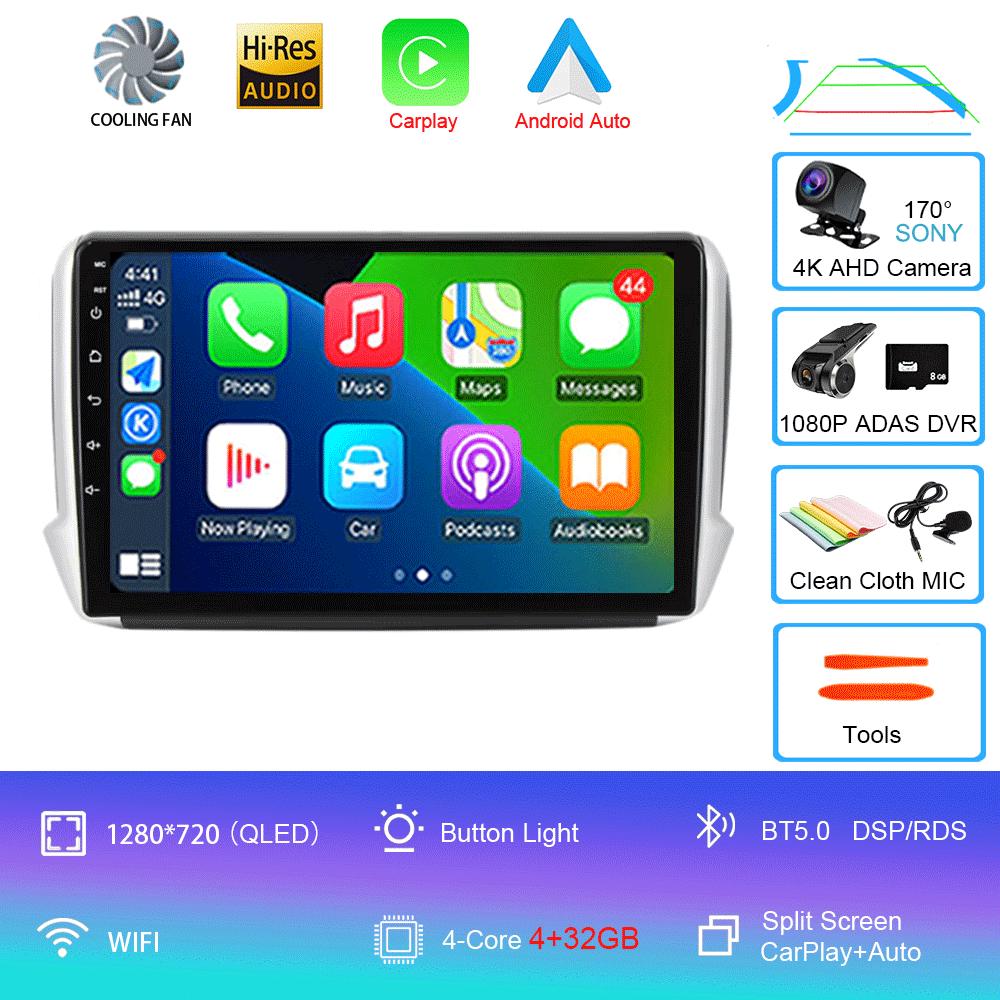 Android 14 For Peugeot 2008 208 Series 2012-2018 Car Multimedia Navigation GPS Carplay 2din Stereo Autoraido Radio 5G WIFI DSP