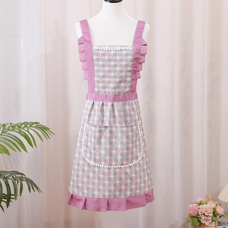 Schickes Prinzessin Latzkleid Schürze: Stilvolle, schmutzabweisende Arbeitskleidung mit großen Taschen zum Kochen und für zu Hause.