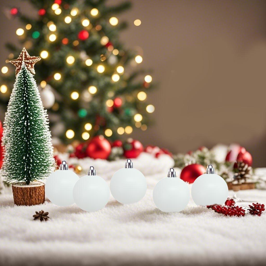 25Pcs Blank Christmas Ball Ornaments Shatterproof with 4 Pens,3cm Paintable Xmas Tree Hanging