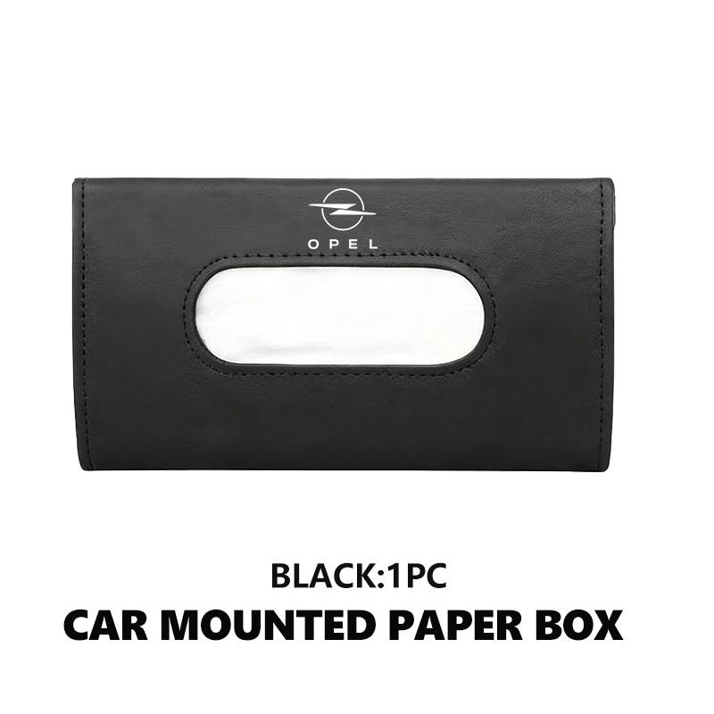 For Opel CorsaLeather Car Sunshade Tissue Box Paper Towel Hanging Bag Interior For Opel ADAM ASTRA J K CORSA E INSIGNIA MOKKA VIVA Meriva