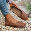 Damen Plus Size Genähte Flache Loafer