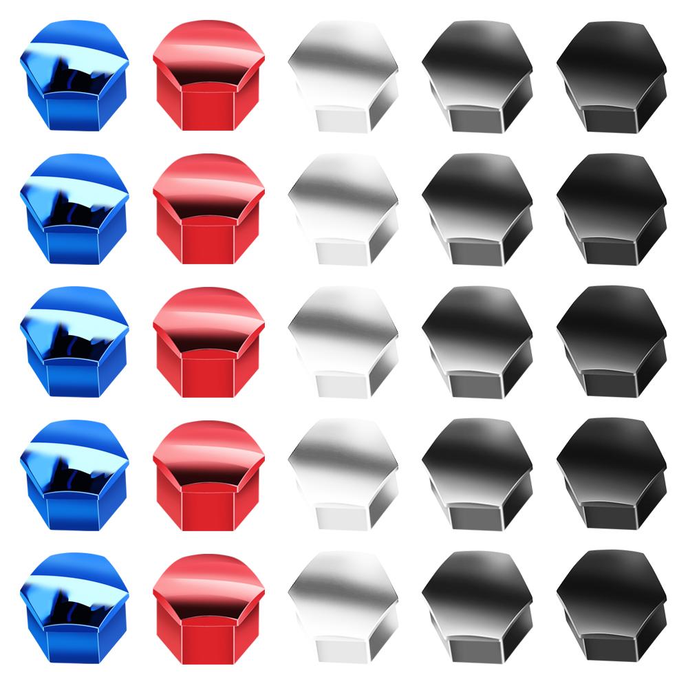 20pcs 17/19/21mm Tyre Wheel Hub Covers Wheel Nuts Covers Protection Caps Tire Wheel Screw Bolts Nut Caps Hub Screw Protector