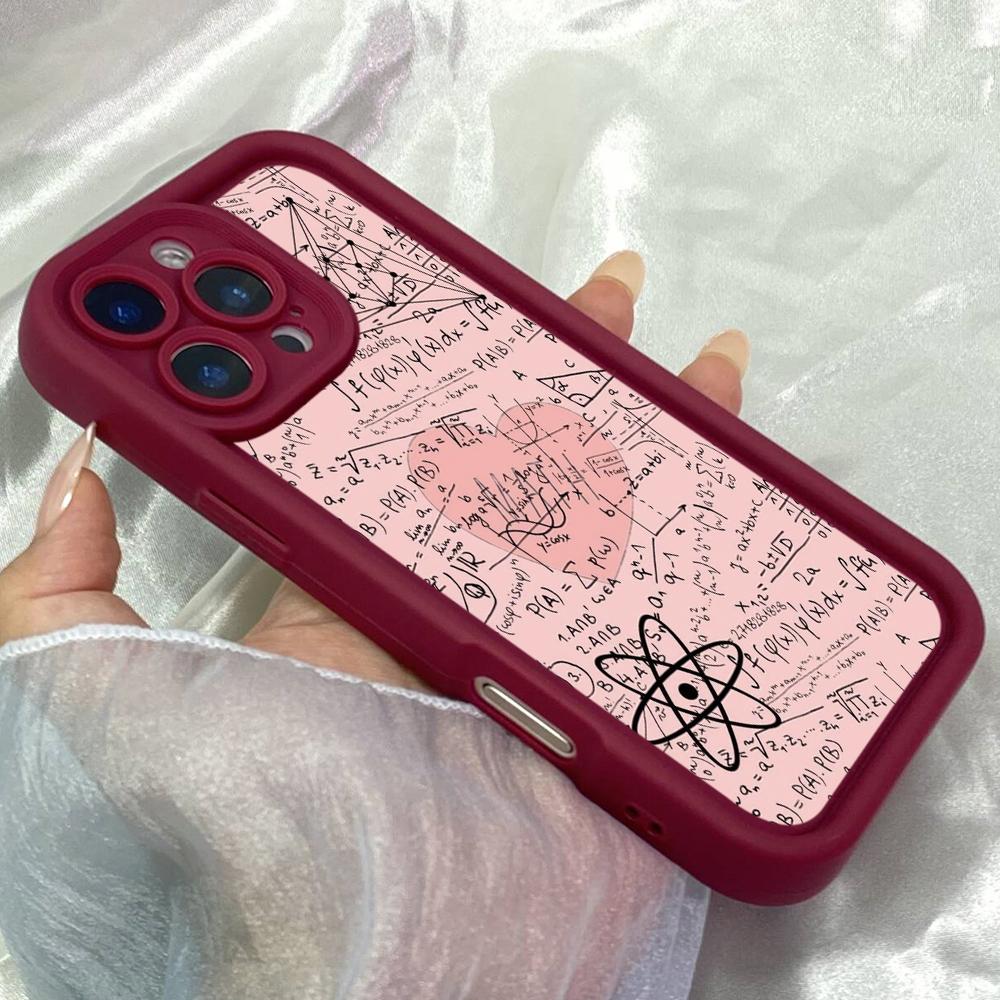 JT417 Pink Maths Words for iPhone 17 16 15 14 13 Pro Max Samsung S26 S25 Ultra A17 A07 A56 A16 A15 A14 Xiaomi 15T Redmi 15c Note 14 13 12 11 Soft Case