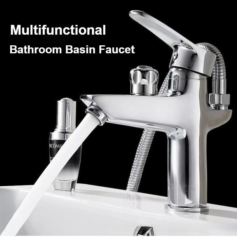 Toilet Countertop WashBasin Tap Bathroom Basin Faucets Deck Mounted Multifunctional Hot and Cold Water Tap Bathroom Mixer Valve