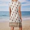 Summer Dresses For Women Loose Square Neck Cap Sleeve Casual Beach Vacation Tshirt Dress Sundresses With Pockets