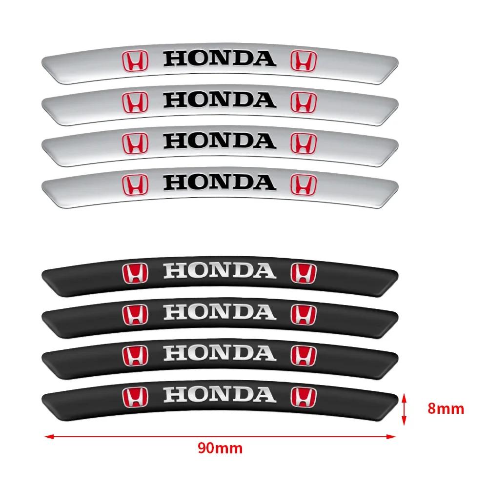 Car Hot FIT 4Pcs Car Wheel Hub Aluminium Alloy Decoration Stickers For Honda Civci CRV Accord Mugen Prelude FIT City CRZ CRX Ja