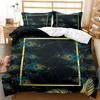 Bohemian 3D Printing Digital Feather Decoration Home Quilt Set Three-piece Set