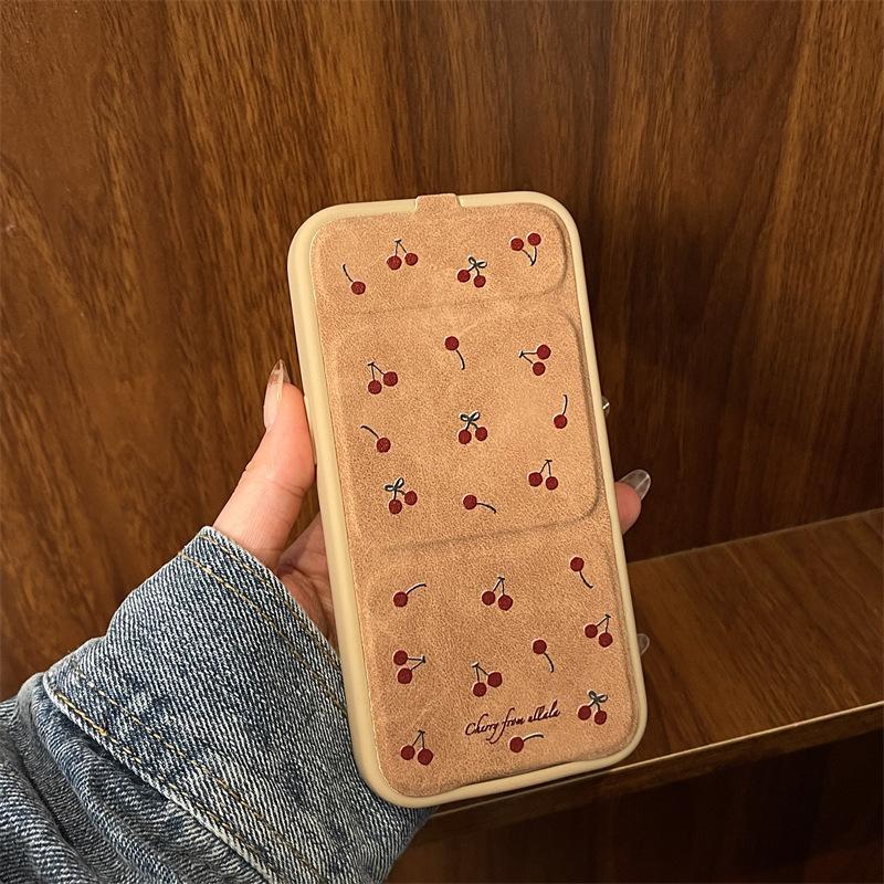 Malý svěží japonský a korejský Ins skládací držák IPhone 15/14 celoobrazovkový třešňový Vhodný pro Apple 16promax