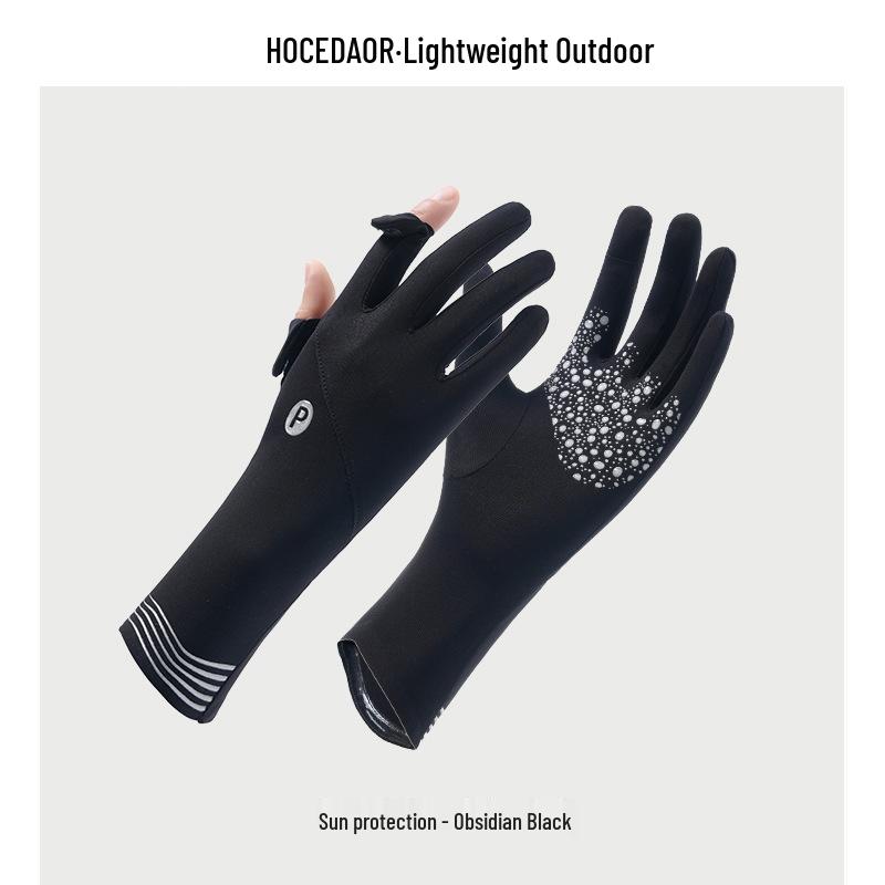 

Unisex Summer Ice Silk Sun Protection Gloves – Lightweight, Breathable, Non-slip, Wear-resistant Full Finger Gloves for Cycling and Driving One Size