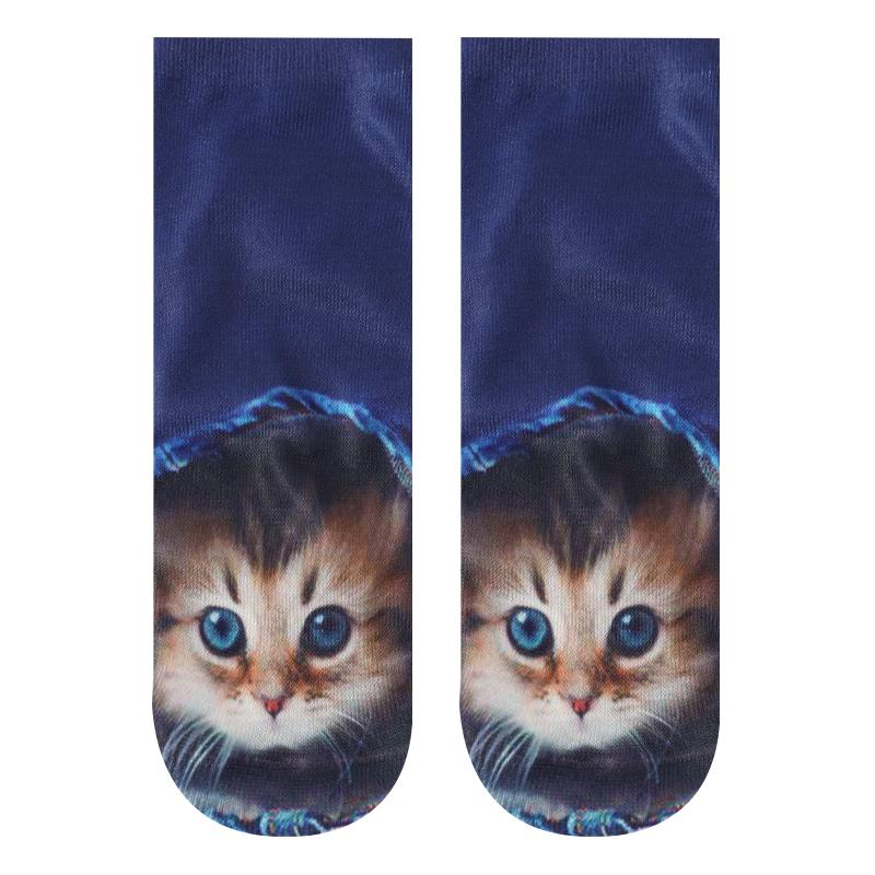 Women's 3D Printed Cute Cat Ankle Socks Digital Print Funny Novelty Short Socks Breathable Cotton Casual Daily Wear